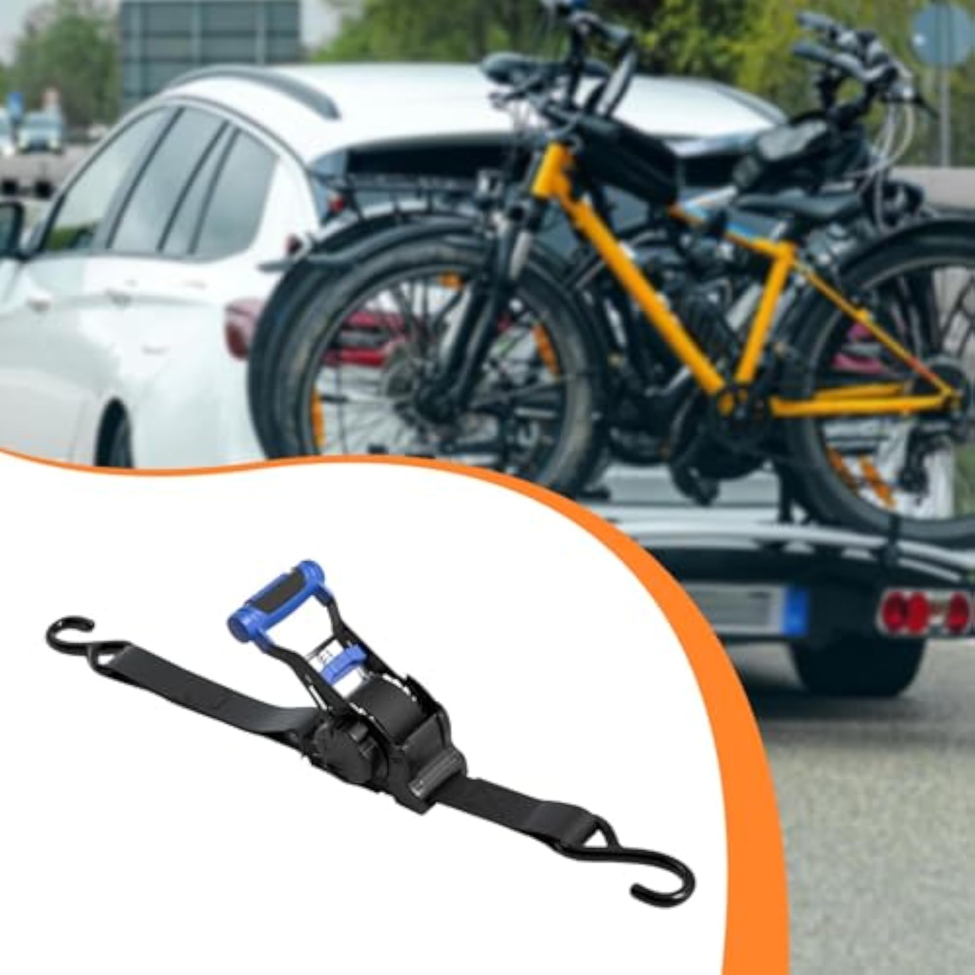 Retractable Ratchet Strap for Truck, Blue Tie Down